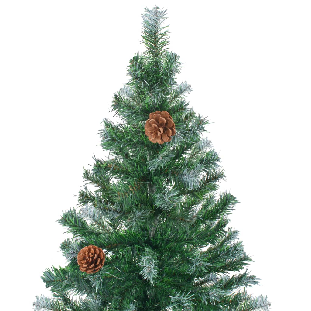 vidaXL Árbol de Navidad glaseado con piñas 180 cm