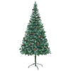 vidaXL Árbol de Navidad artificial con piñas 210 cm