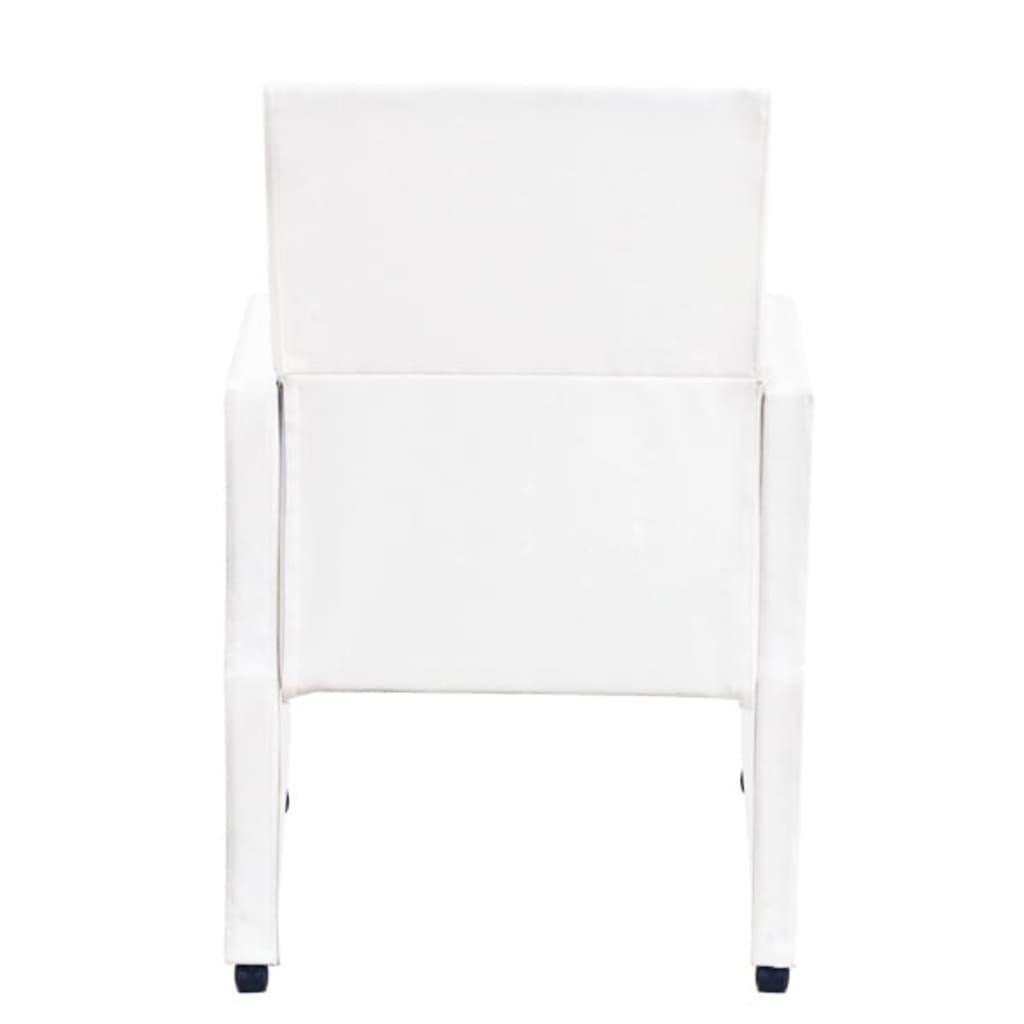 vidaXL Sillas de comedor 2 unidades cuero sintético blanco