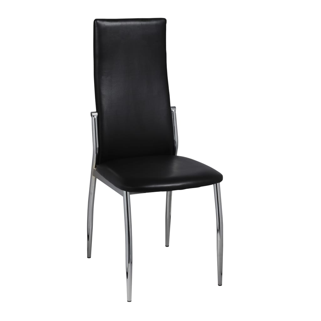 vidaXL Sillas de comedor 2 unidades cuero sintético negro