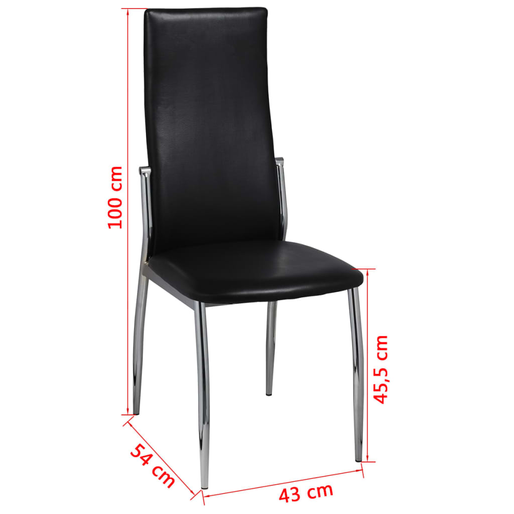 vidaXL Sillas de comedor 2 unidades cuero sintético negro