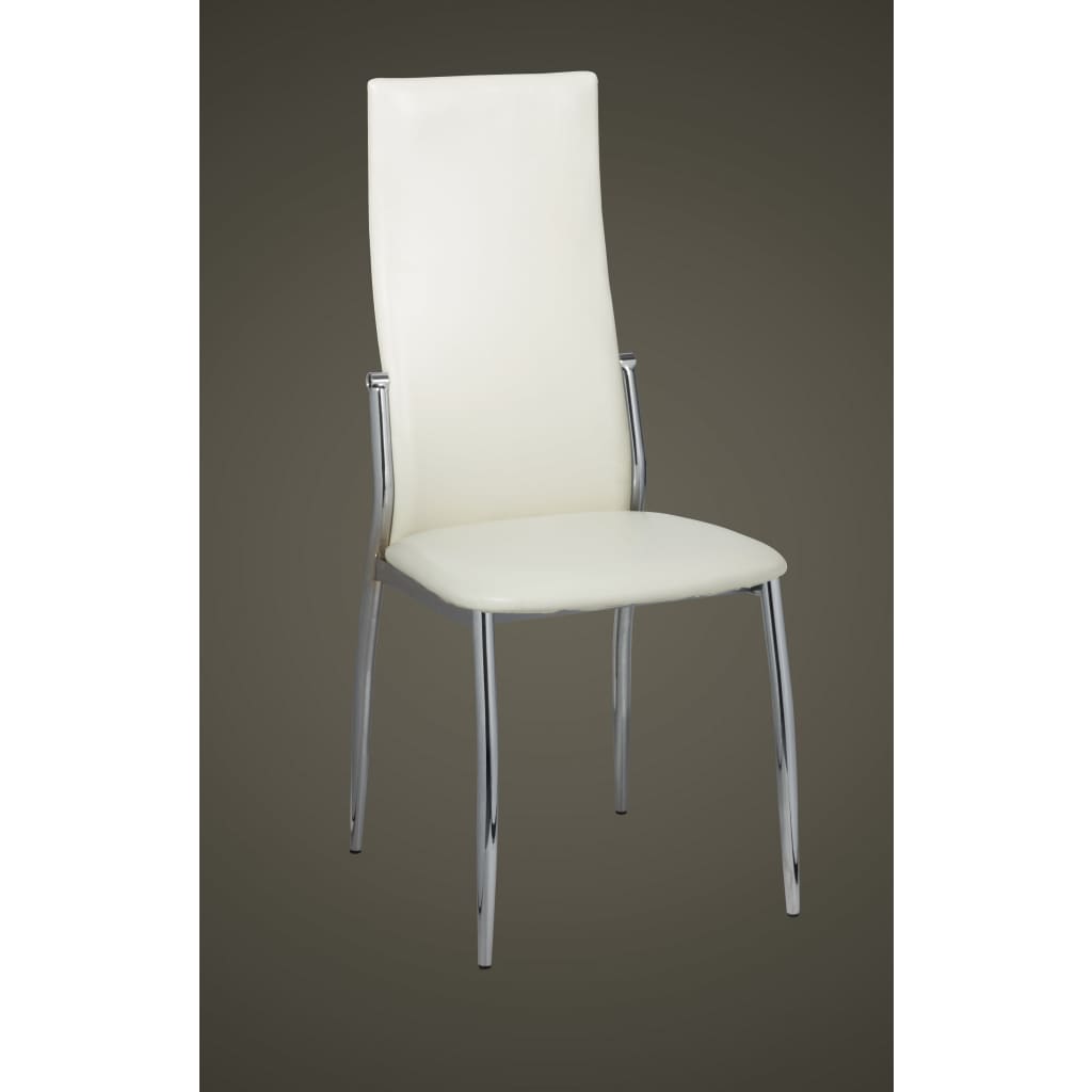 vidaXL Sillas de comedor 2 unidades cuero sintético blanco