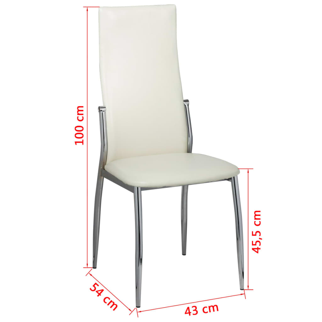 vidaXL Sillas de comedor 2 unidades cuero sintético blanco