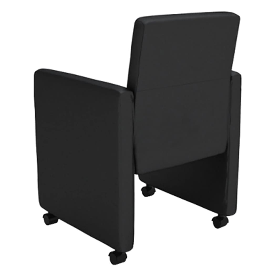 vidaXL Sillas de comedor 4 unidades cuero sintético negro