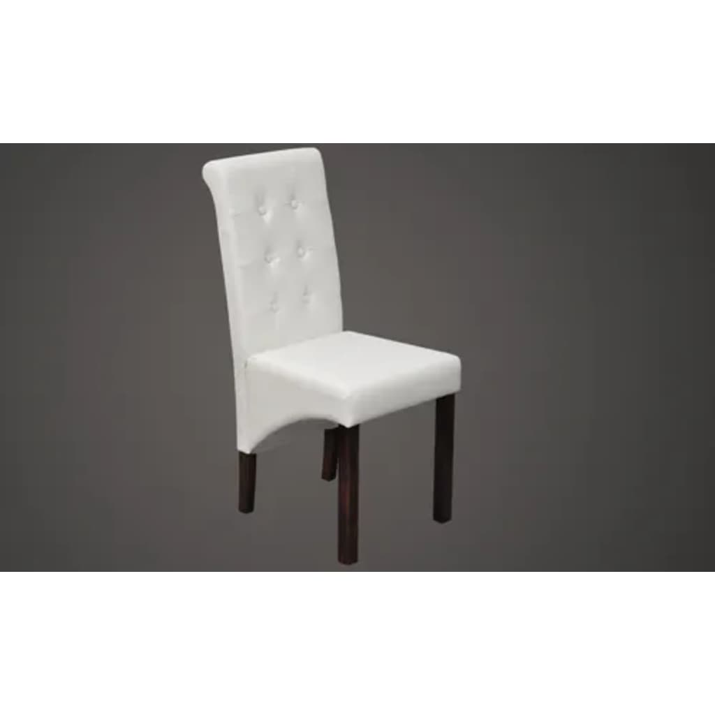 vidaXL Sillas de comedor 2 unidades cuero sintético blanco