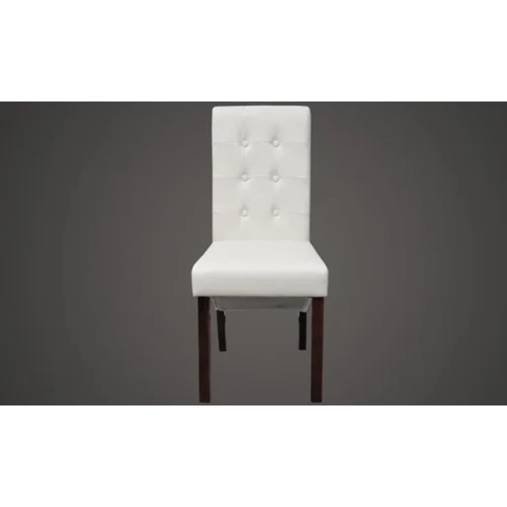 vidaXL Sillas de comedor 2 unidades cuero sintético blanco