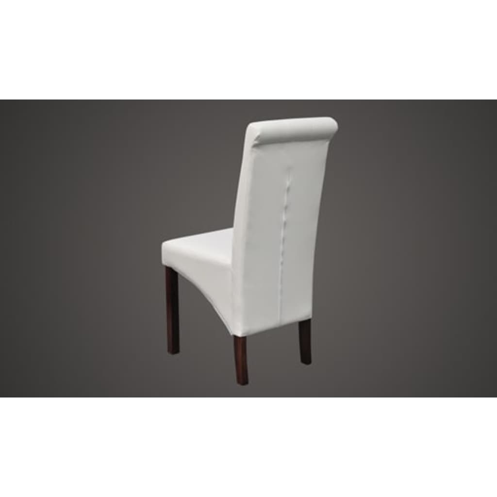 vidaXL Sillas de comedor 2 unidades cuero sintético blanco