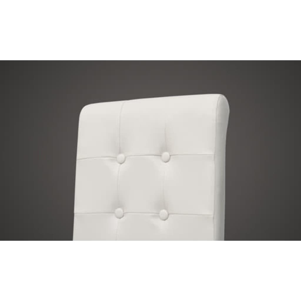 vidaXL Sillas de comedor 2 unidades cuero sintético blanco