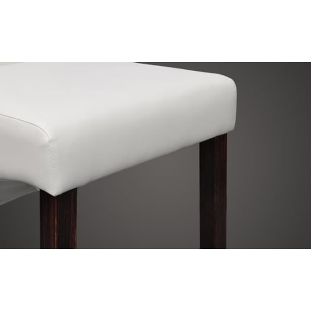 vidaXL Sillas de comedor 2 unidades cuero sintético blanco