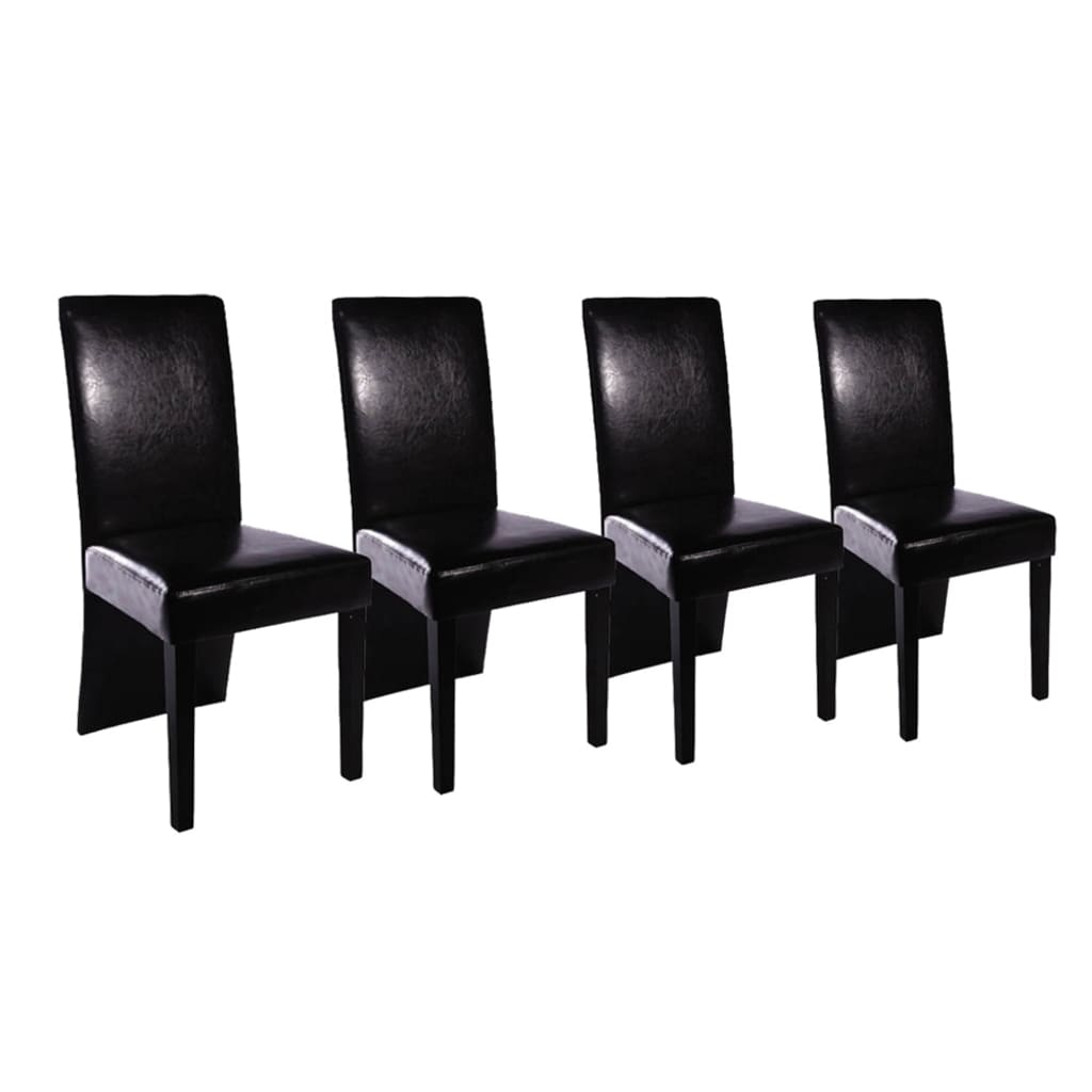 vidaXL Sillas de comedor 4 unidades cuero sintético negro