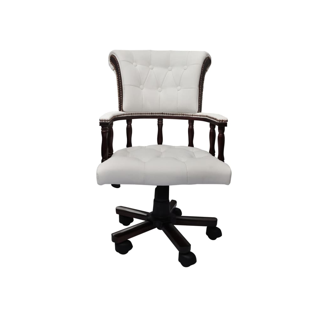 vidaXL Silla de oficina giratoria blanca