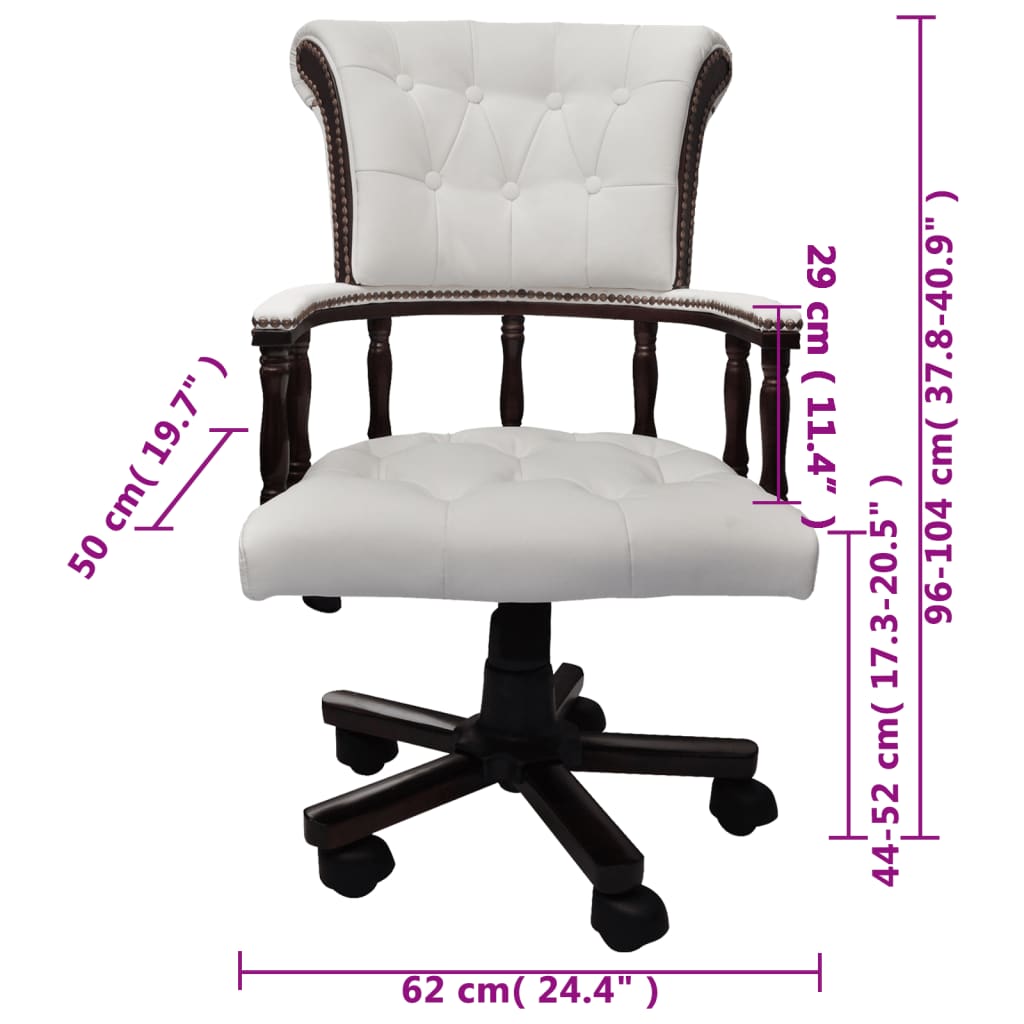 vidaXL Silla de oficina giratoria blanca