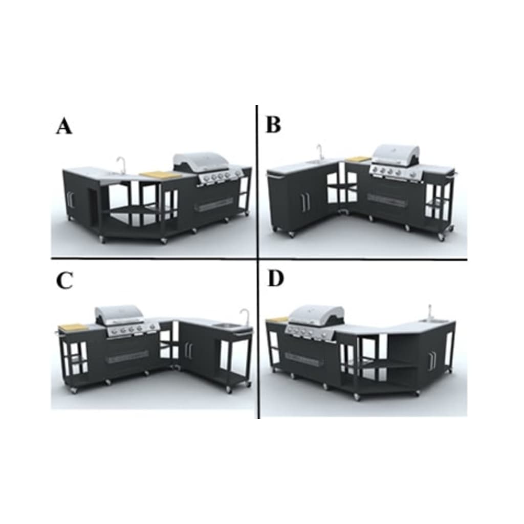 vidaXL Barbacoa parrilla de gas 4+1 quemadores