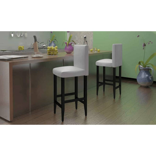 vidaXL Taburetes de cocina 6 unidades cuero artificial blanco