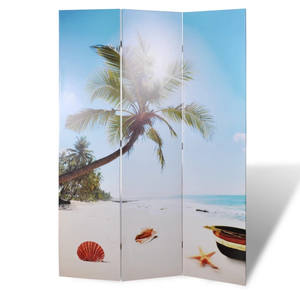 vidaXL Biombo divisor plegable 120x170 cm playa