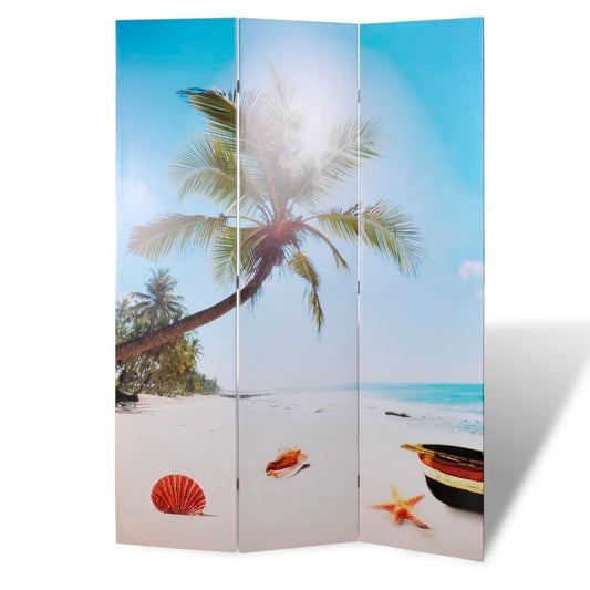 vidaXL Biombo divisor plegable 120x170 cm playa