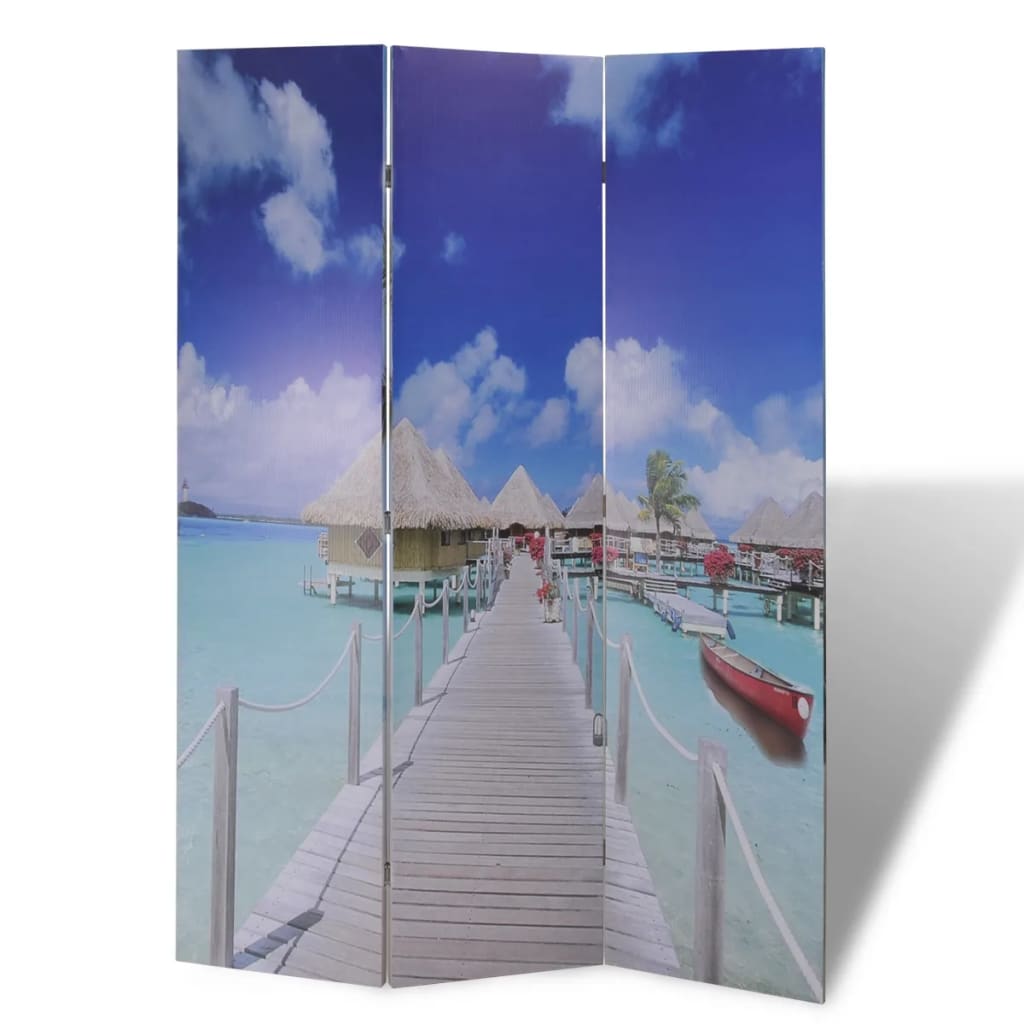 vidaXL Biombo divisor plegable 120x170 cm playa