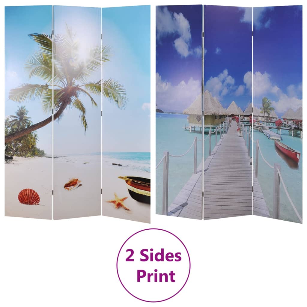 vidaXL Biombo divisor plegable 120x170 cm playa