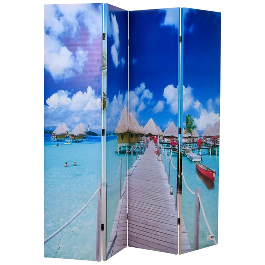 vidaXL Biombo divisor plegable diseño playa 160x170 cm