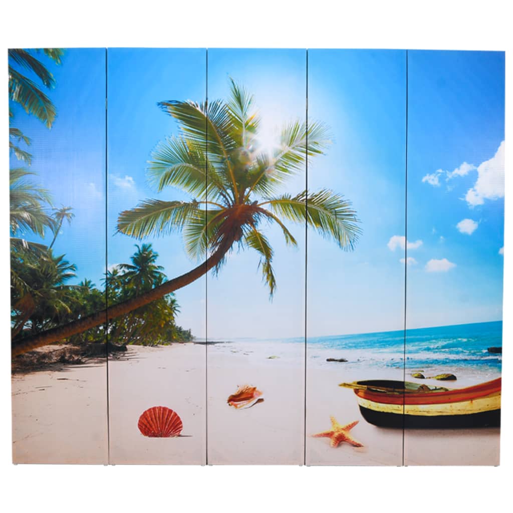 vidaXL Biombo divisor plegable 200x170 cm playa