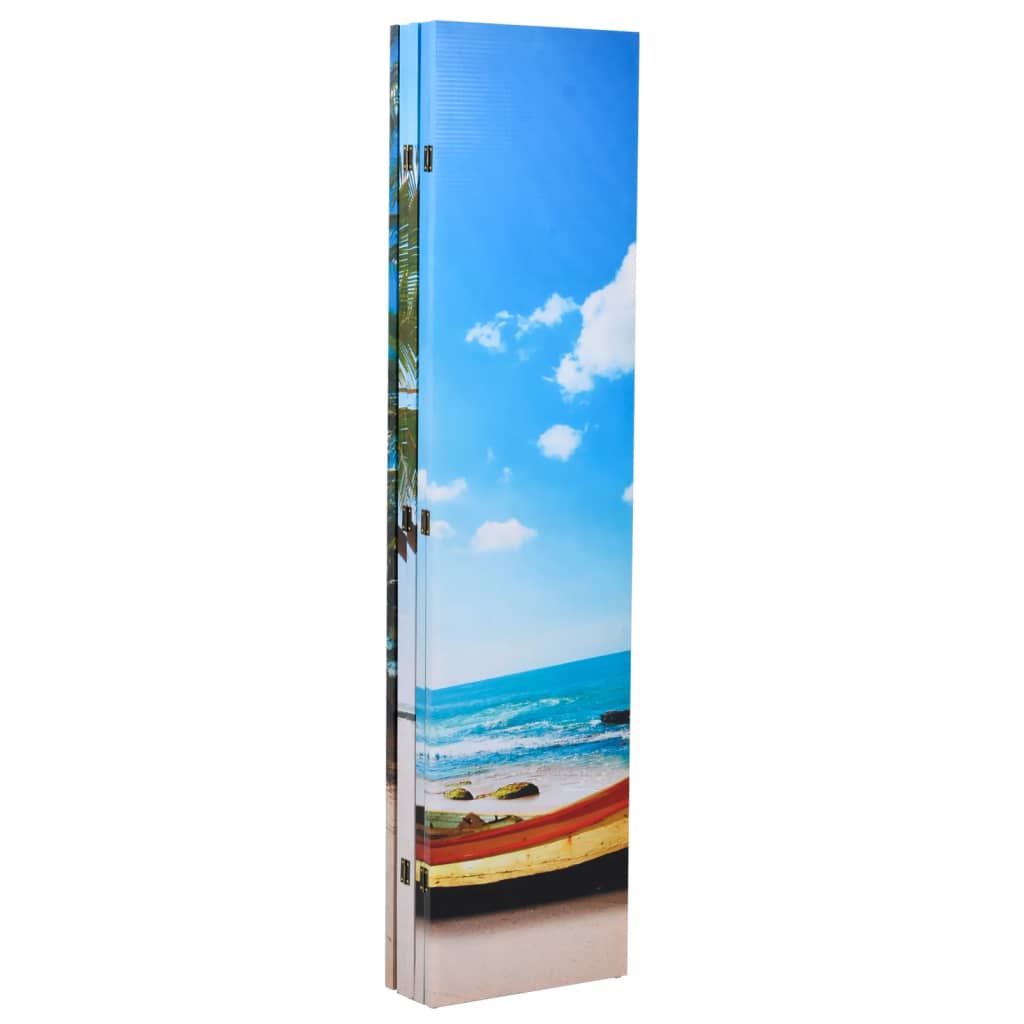 vidaXL Biombo divisor plegable 200x170 cm playa