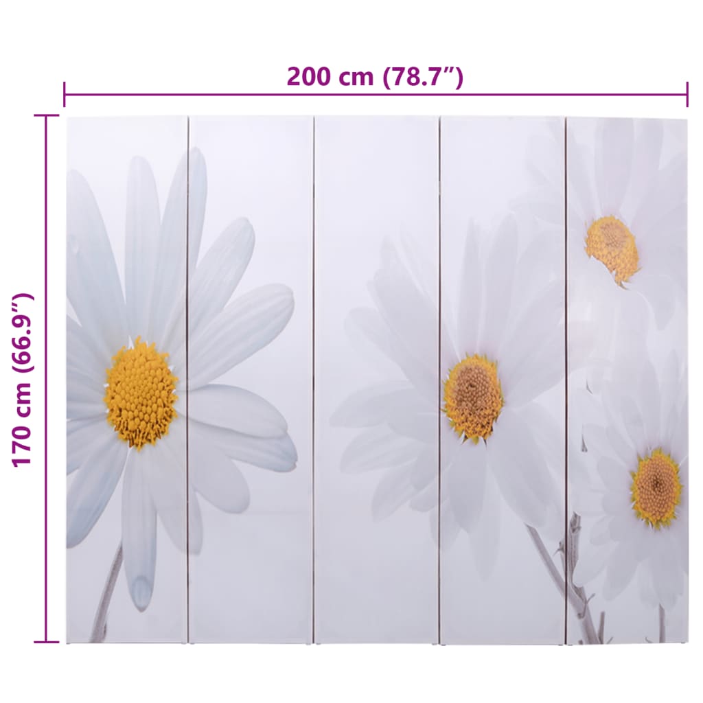 vidaXL Biombo divisor plegable 200x170 cm flores