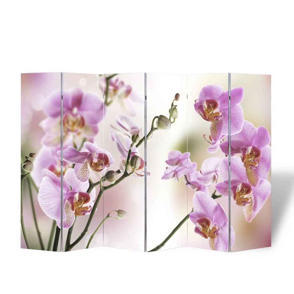 vidaXL Biombo divisor plegable 217x170 cm flores