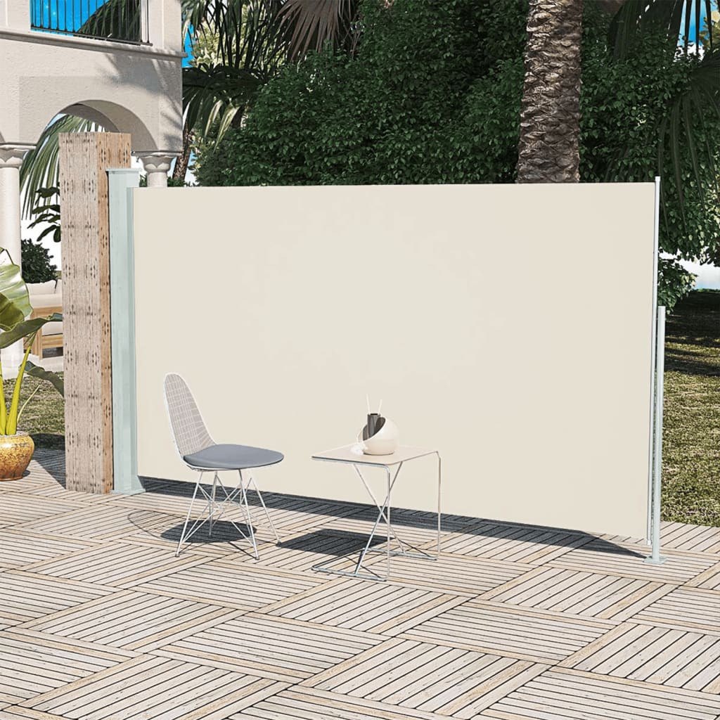 vidaXL Toldo lateral de jardín o terraza crema 160x300 cm