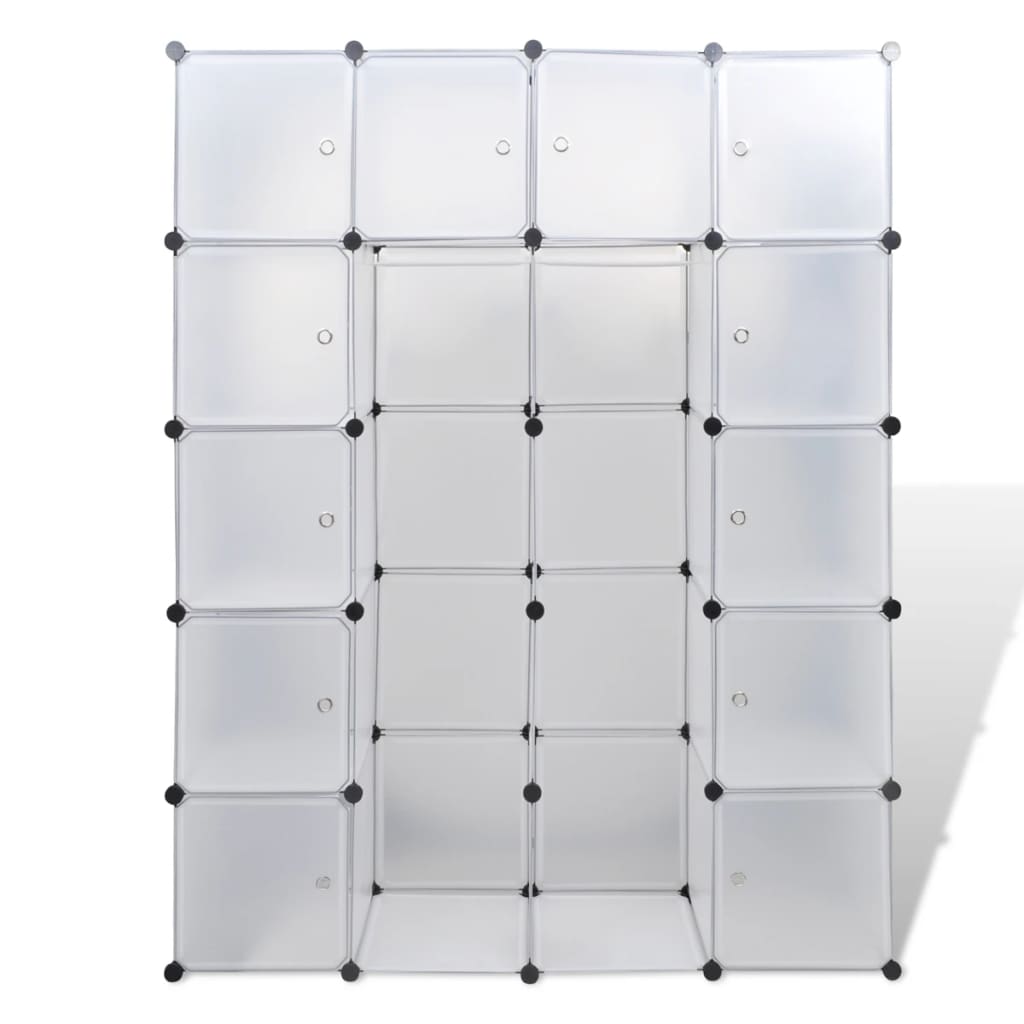 vidaXL Armario modular con 14 compartimentos blanco 37x146x180,5 cm