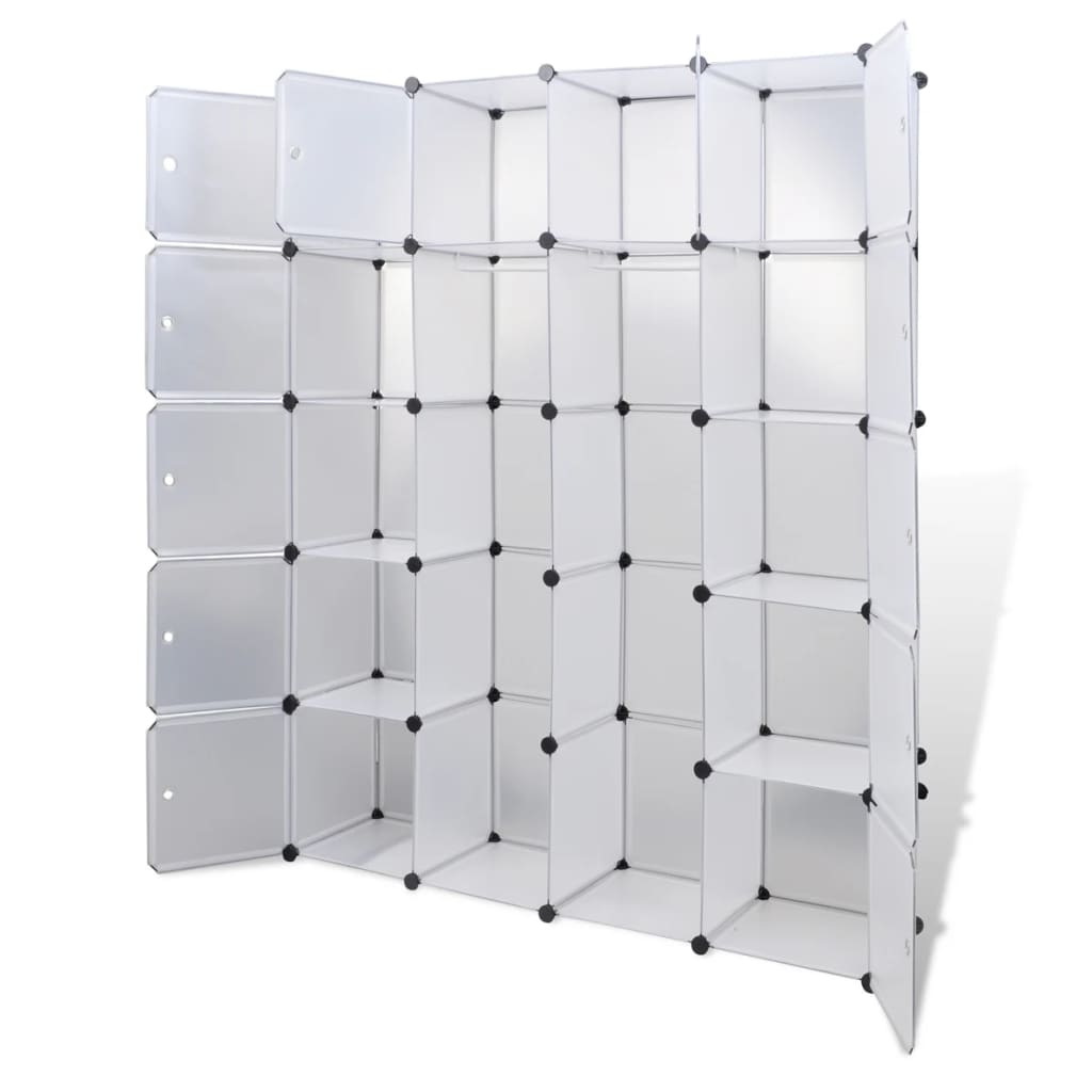 vidaXL Armario modular con 14 compartimentos blanco 37x146x180,5 cm