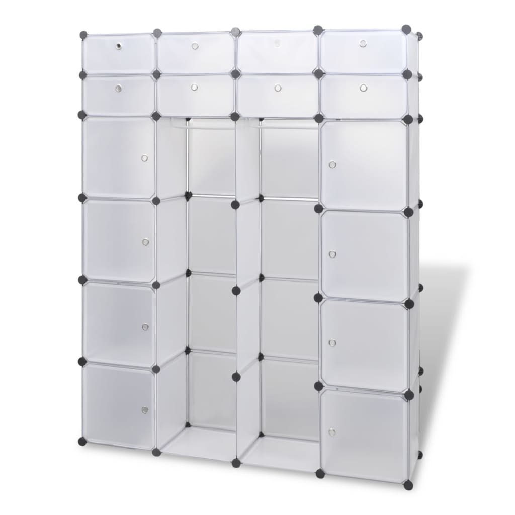 vidaXL Armario modular con 18 compartimentos blanco 37x146x180,5 cm