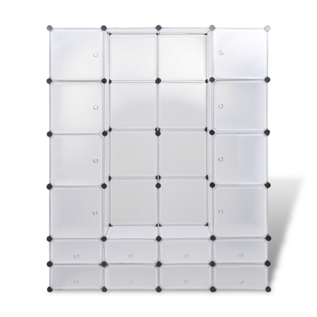 vidaXL Armario modular con 18 compartimentos blanco 37x146x180,5 cm