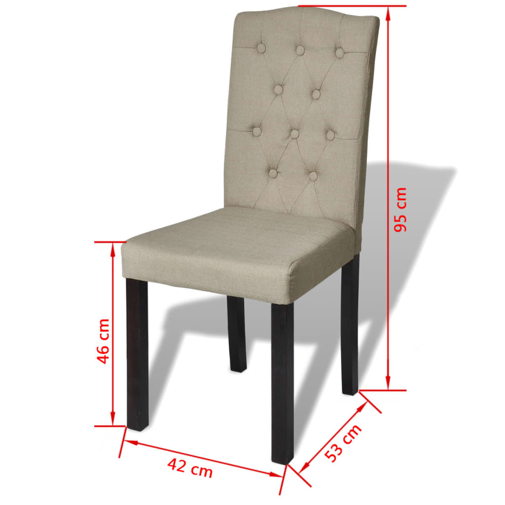 vidaXL Sillas de comedor 6 unidades de tela camel