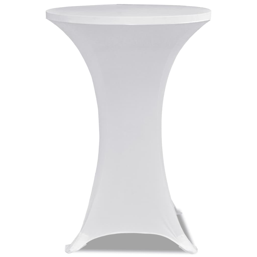 vidaXL Mantel cubierta elástica de mesa alta Ø 60 cm Blanco 2 unidades