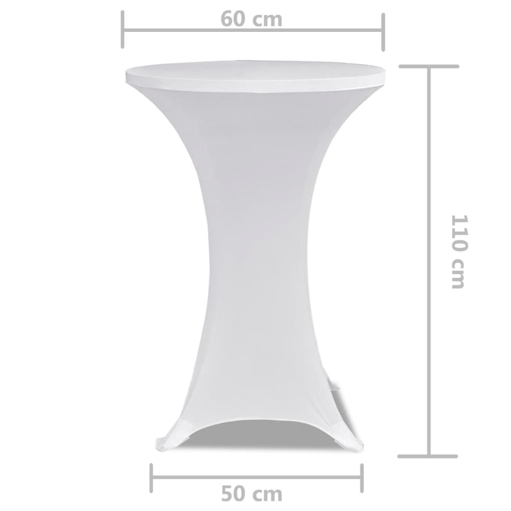 vidaXL Mantel cubierta elástica de mesa alta Ø 60 cm Blanco 2 unidades