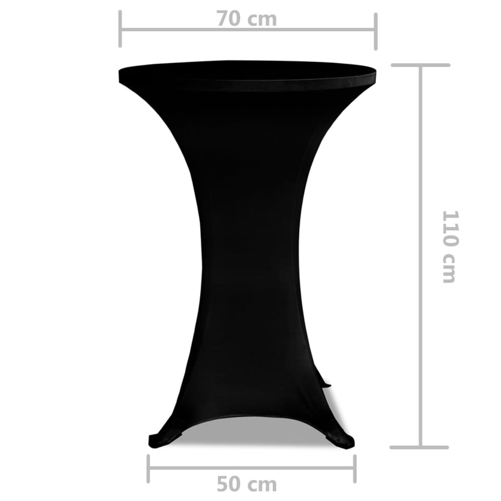 2 Manteles negros ajustados para mesa de pie - 70 cm diámetro