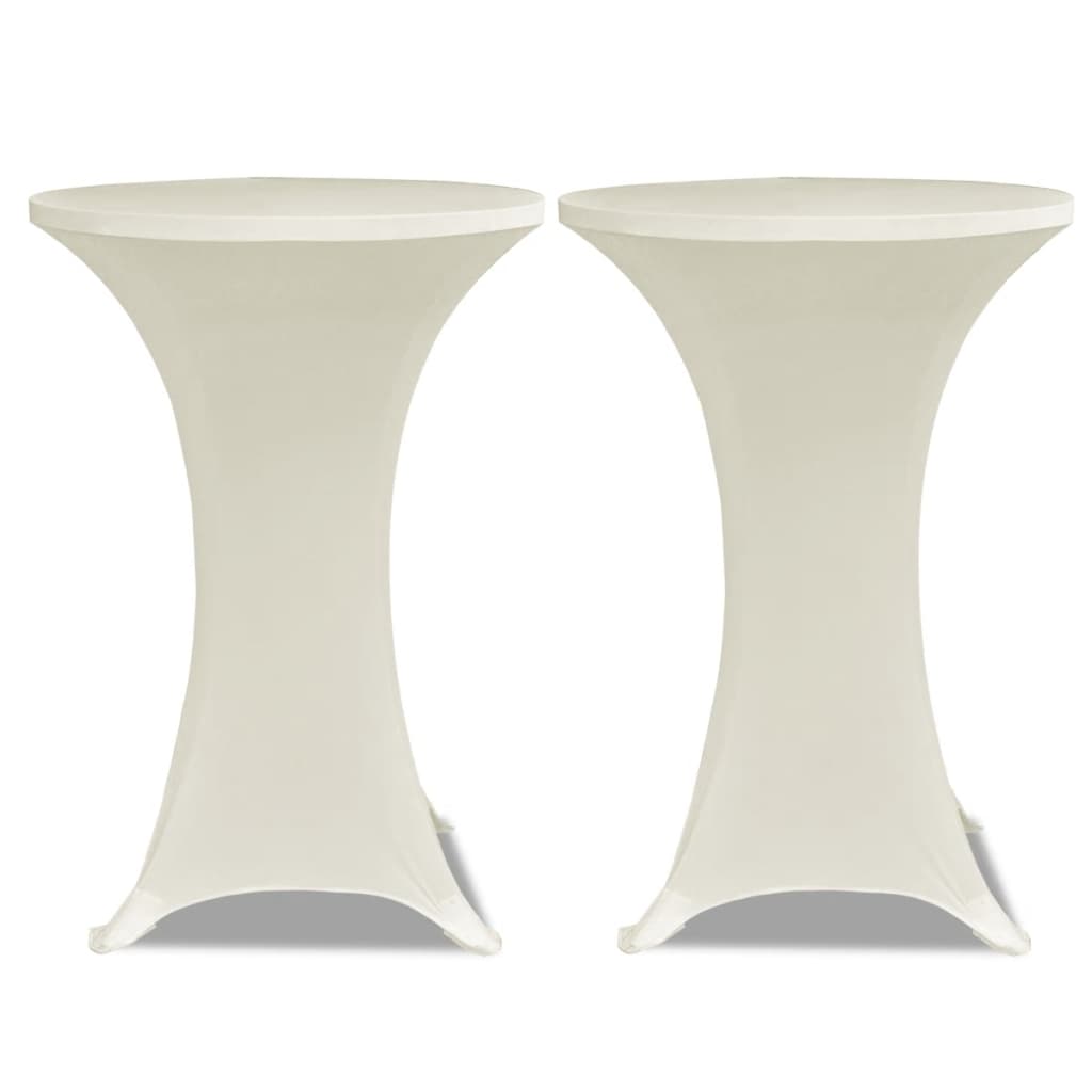 2 Manteles color crema ajustados para mesa de pie - 60 cm diámetro