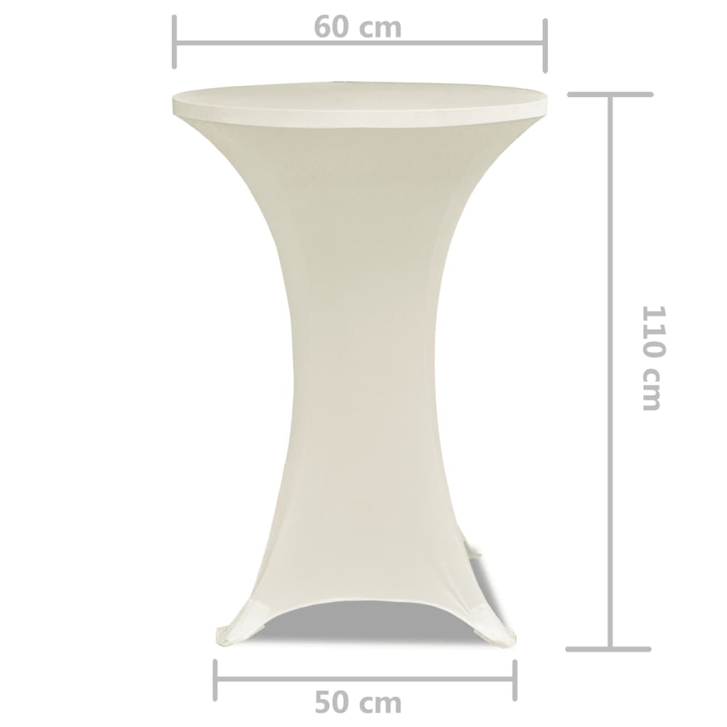 2 Manteles color crema ajustados para mesa de pie - 60 cm diámetro