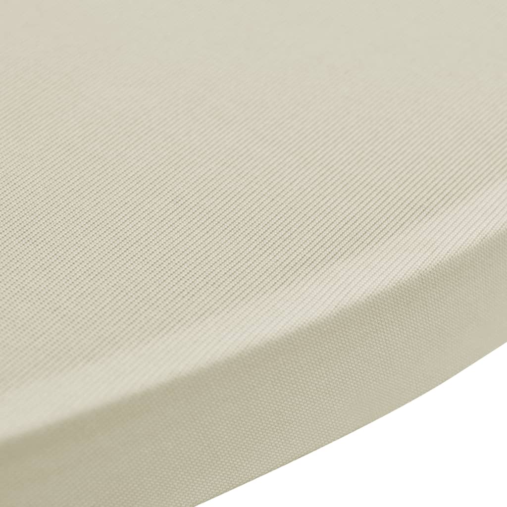 2 Manteles color crema ajustados para mesa de pie - 80 cm diámetro