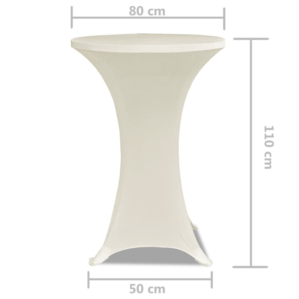 2 Manteles color crema ajustados para mesa de pie - 80 cm diámetro