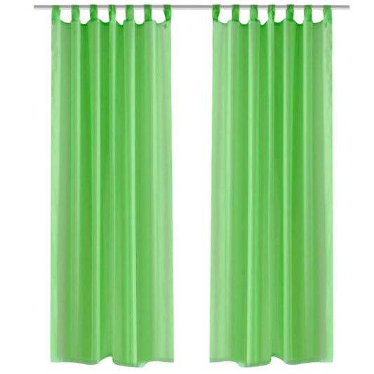 2 Cortinas verdes transparentes 140 x 225 cm