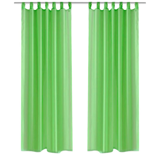 2 Cortinas verdes transparentes 140 x 245 cm