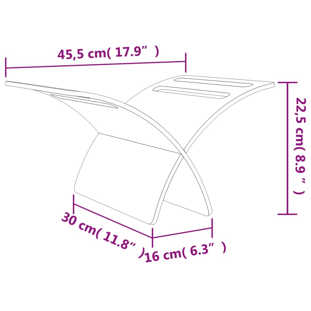 vidaXL Revistero de madera de pie marrón
