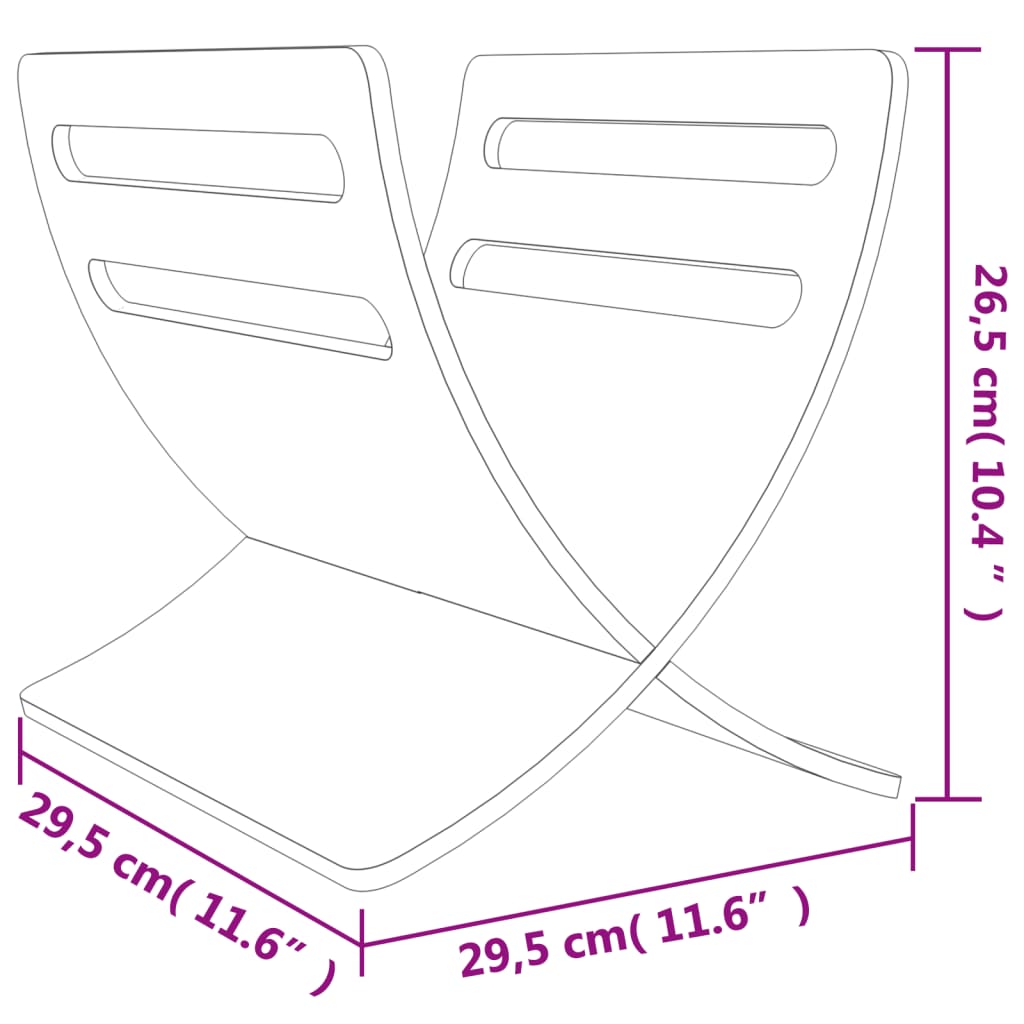 vidaXL Revistero de madera de pie blanco