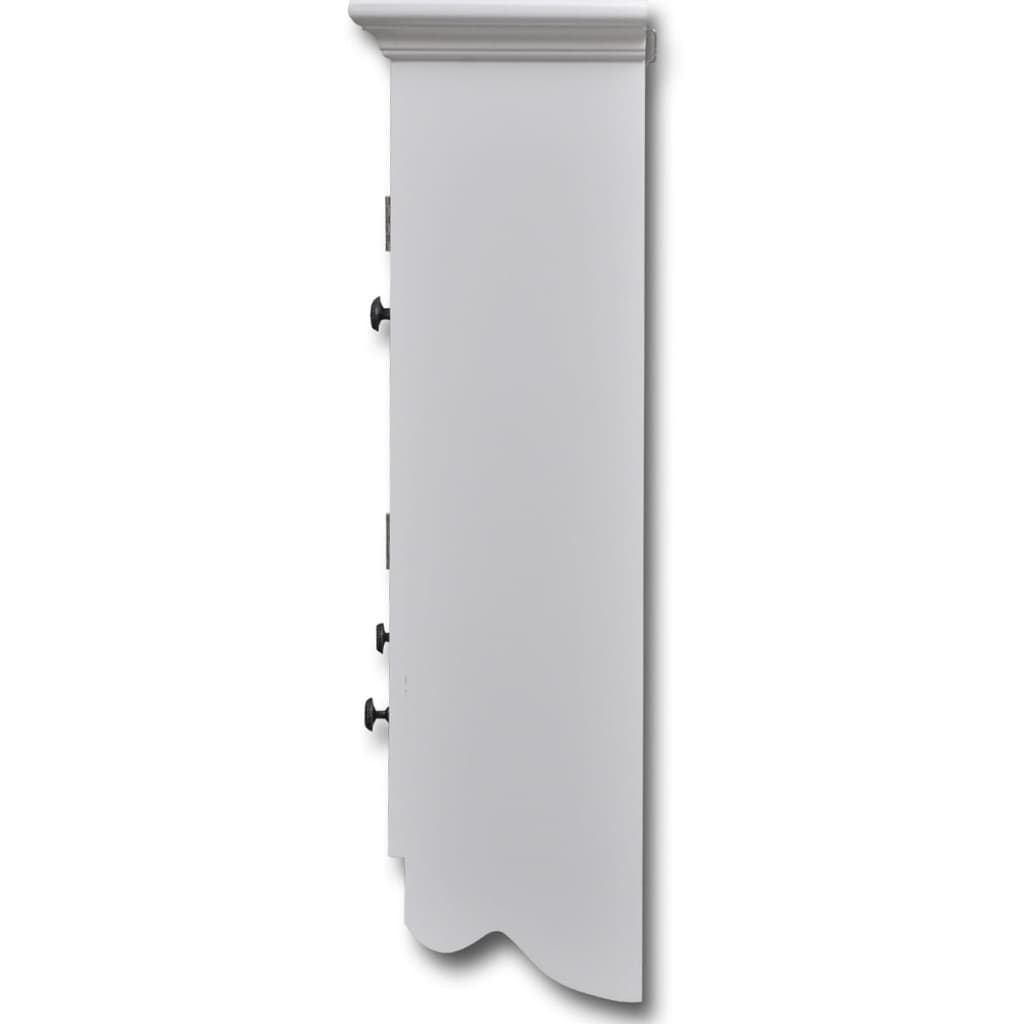 vidaXL Armario de cocina de pared de madera y puerta de vidrio blanco