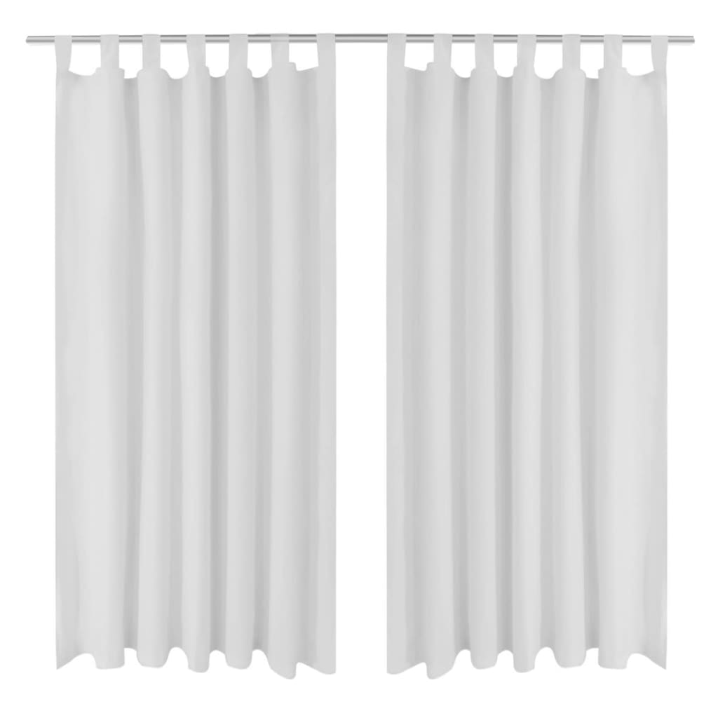 vidaXL Cortinas de micro-raso con bucles 2 unidades blanco 140x245 cm