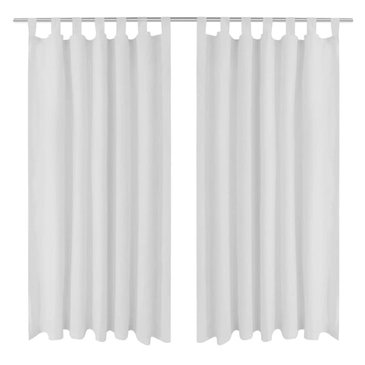 vidaXL Cortinas de micro-raso con bucles 2 unidades blanco 140x245 cm