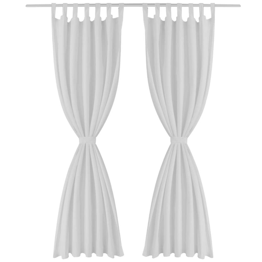 vidaXL Cortinas de micro-raso con bucles 2 unidades blanco 140x245 cm