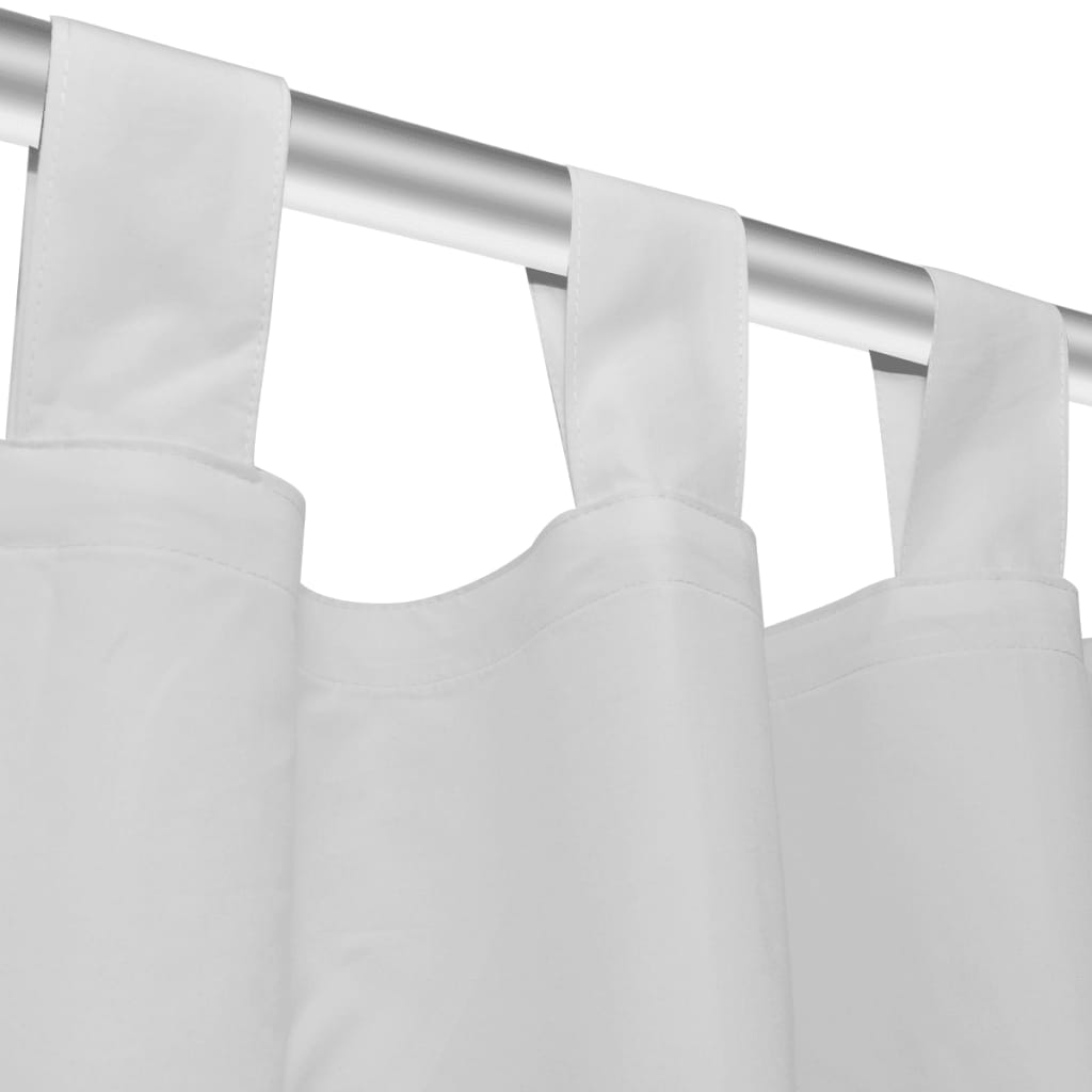 vidaXL Cortinas de micro-raso con bucles 2 unidades blanco 140x245 cm