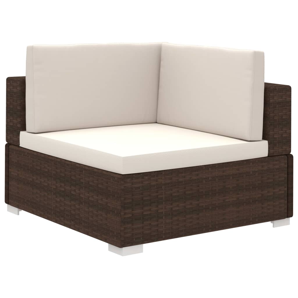 vidaXL Set muebles de jardín 8 piezas y cojines ratán sintético marrón